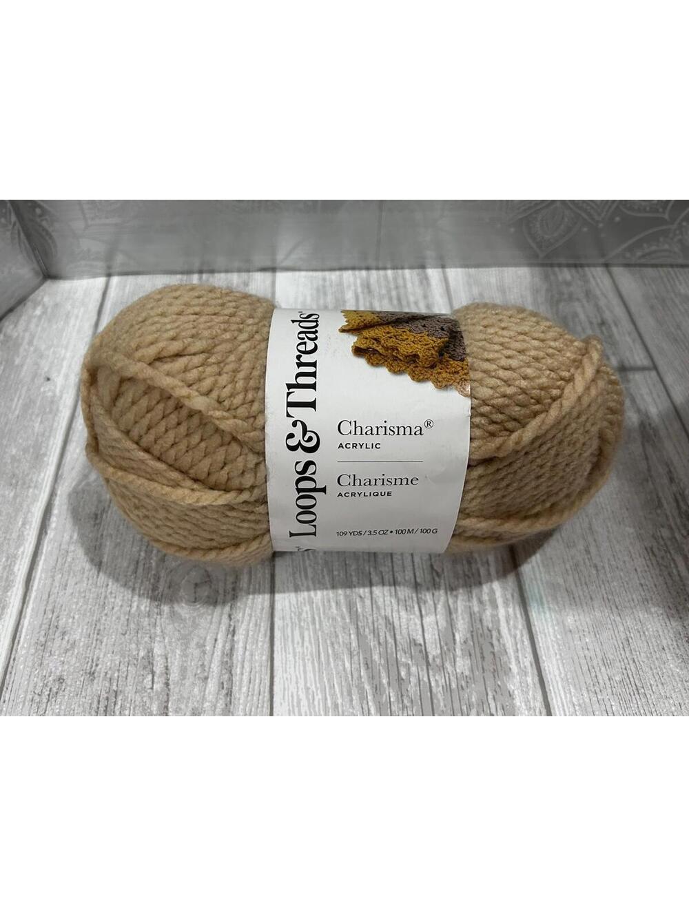 Loops & Threads Charisma Yarn Beige J104 3.5 oz 100g 109 yds Bulky #5 Acrylic